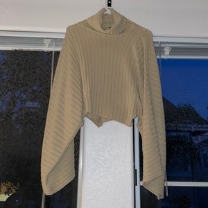 Nasty Gal Cowl Turtle Neck Wide Arm Long Sleeve Top